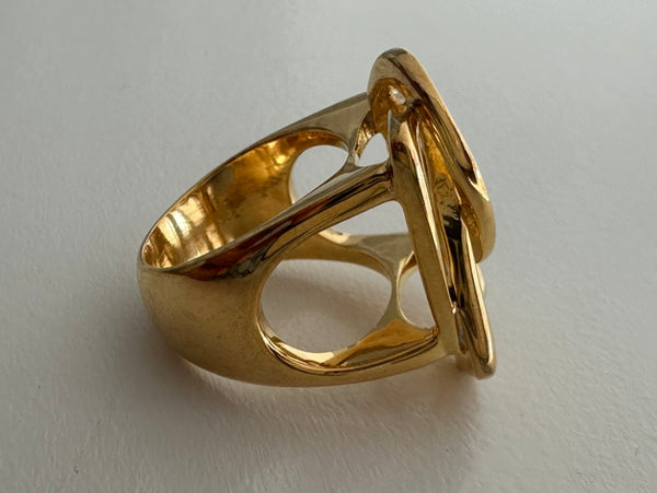 Bilbao Three Angular Loop Ring (Gold Plated)