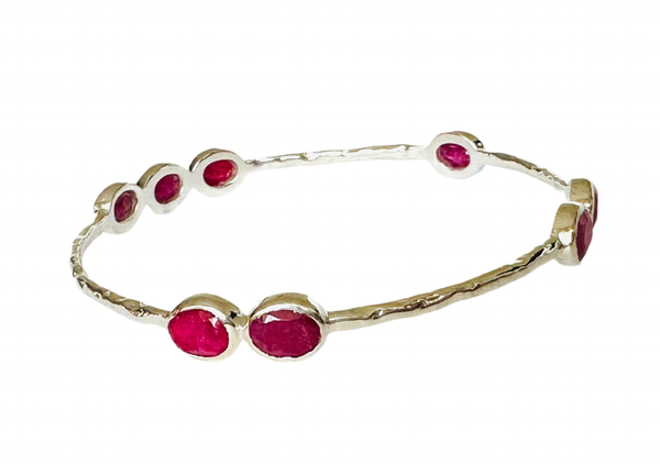 Morse Code Rough Cut Ruby Bangle – German Collection