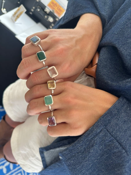 Small Rectangular Ring Citrine