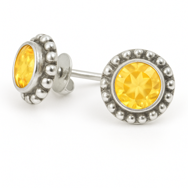 Bali Stone Studs Citrine