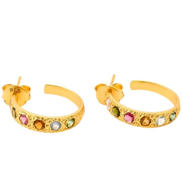 Italian Confetti Hoops – Mixed Tourmaline