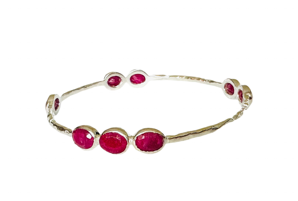 Morse Code Rough Cut Ruby Bangle – German Collection