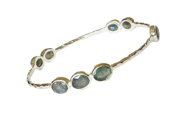 Morse Code Labradorite Bangle – German Collection
