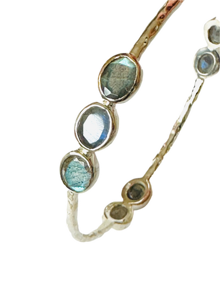 Morse Code Labradorite Bangle – German Collection