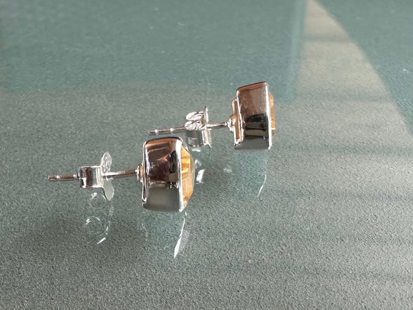 Capri Encased Triangolo Studs Citrine