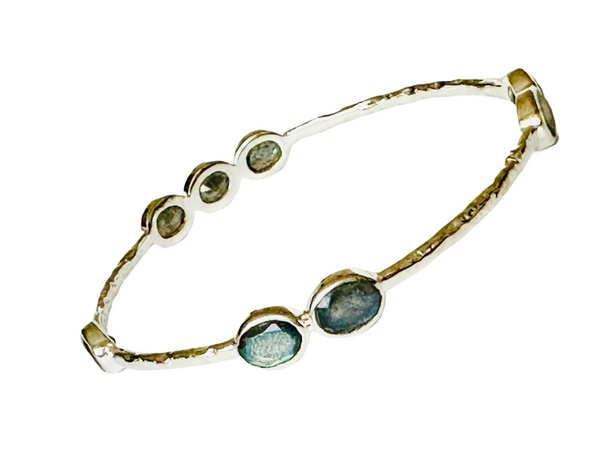 Morse Code Labradorite Bangle – German Collection