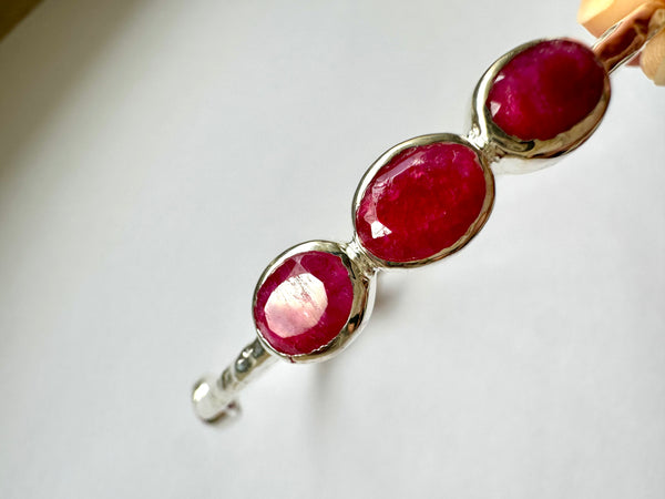 Morse Code Rough Cut Ruby Bangle – German Collection