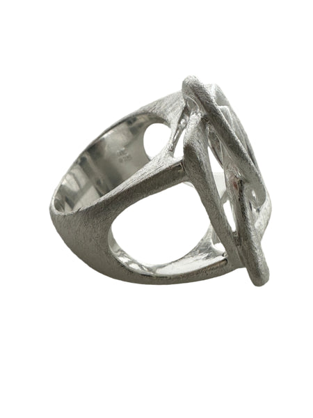 Brushed Bilbao Three Angular Ring