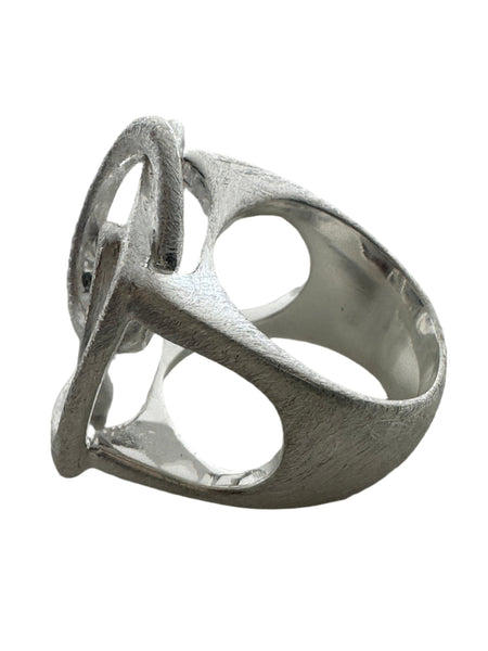 Brushed Bilbao Three Angular Ring