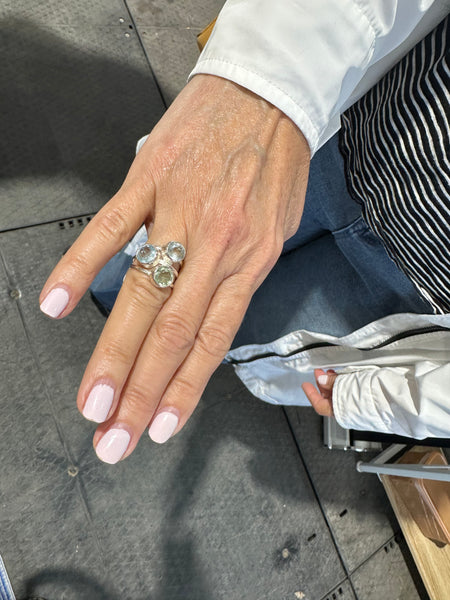 Berlin Bubble Ring Aquamarine