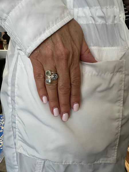 Berlin Bubble Ring Aquamarine