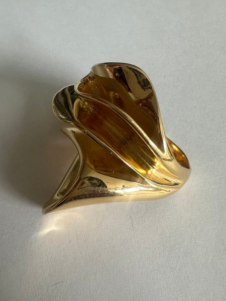 Gold Plated Grande Flamenco Flor Ring