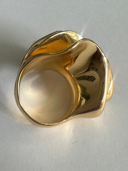 Gold Plated Grande Flamenco Flor Ring