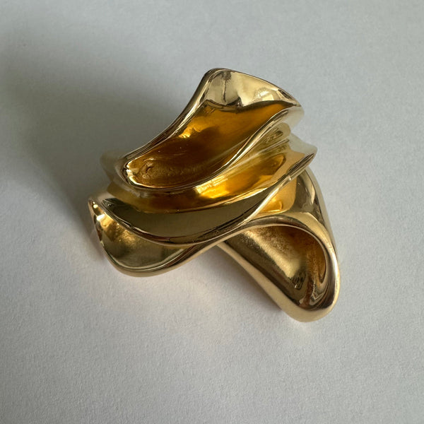 Gold Plated Grande Flamenco Flor Ring