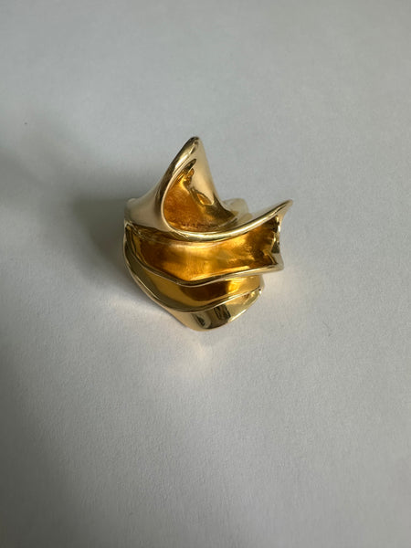 Gold Plated Grande Flamenco Flor Ring