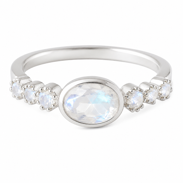 Rani Oval Stackable Ring - White Moonstone