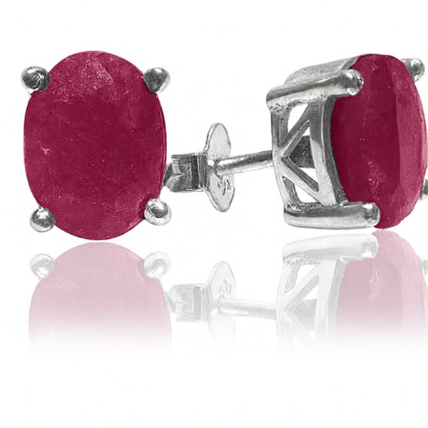 Jaipuri Studs Rough Cut Ruby