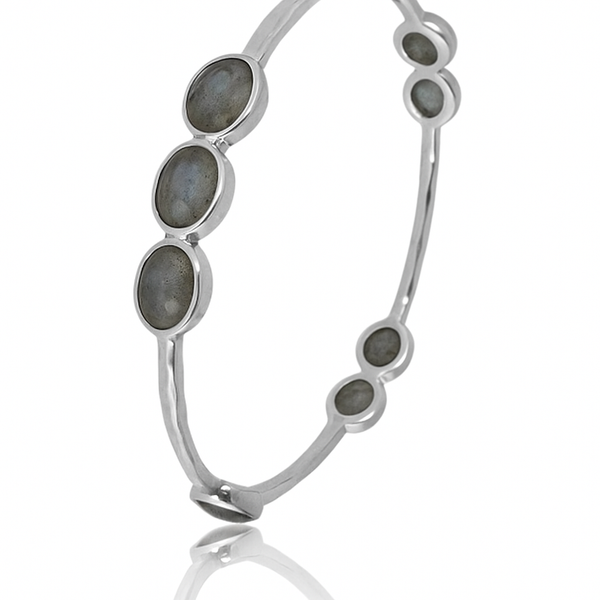 Morse Code Labradorite Bangle – German Collection