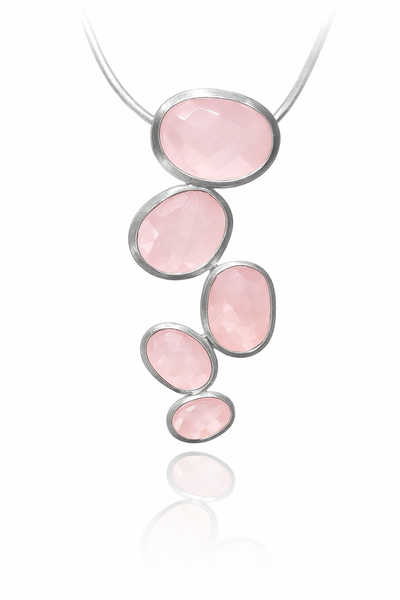 Brazilian Raindrop Pendant Rose Quartz