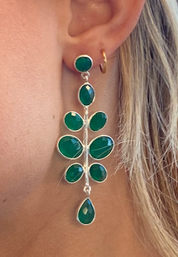 Budding Branch Earrings Green Onyx