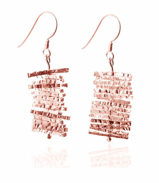 Rose Gold Plated Nirvana Turning Twig Earrings