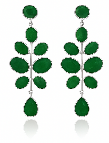 Budding Branch Earrings Green Onyx