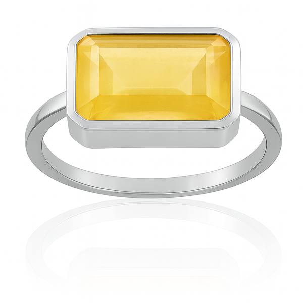 Small Rectangular Ring Citrine