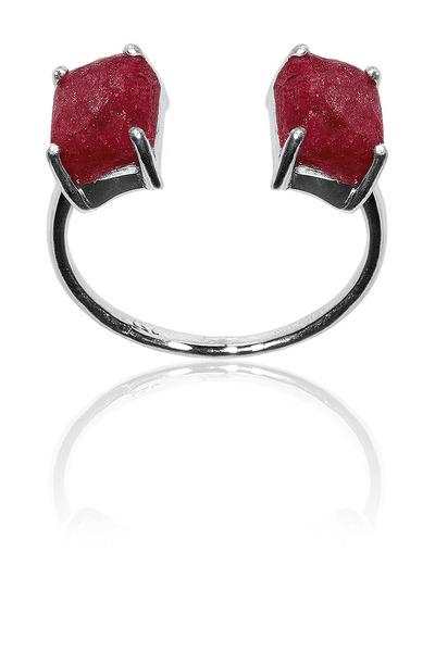 Non Connect Trek Ring Rough Cut Ruby