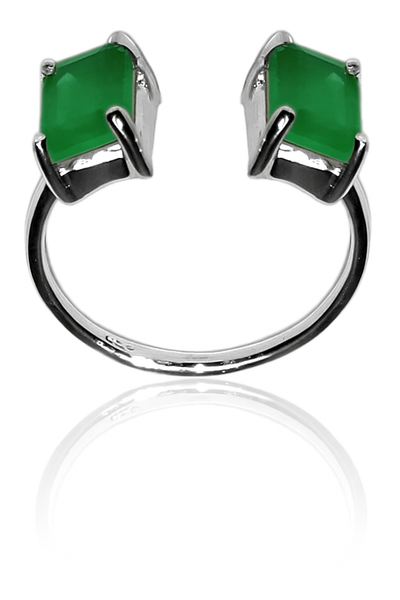 Non Connect Glacial Trek Ring Green Onyx