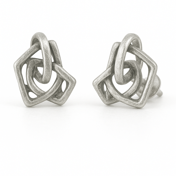 Brushed Angular Rectangular Studs