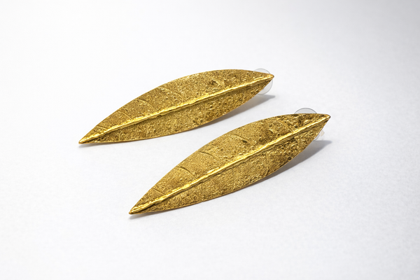 Gold Plated Brazilian Amazon Canopy Leaf Earrings
