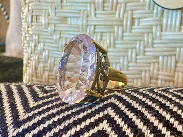 Limited Edition Conquistador Ring - Oval Rose Quartz 9