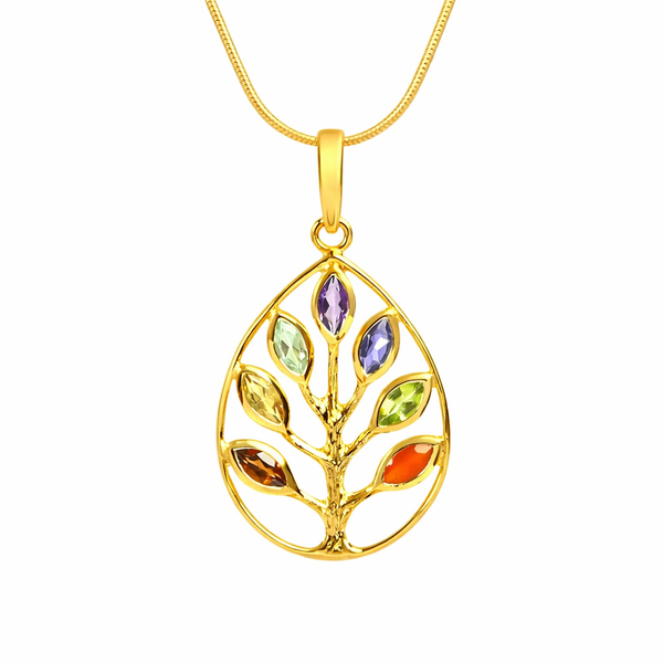 Gold Plated Chakra Tree Pendant