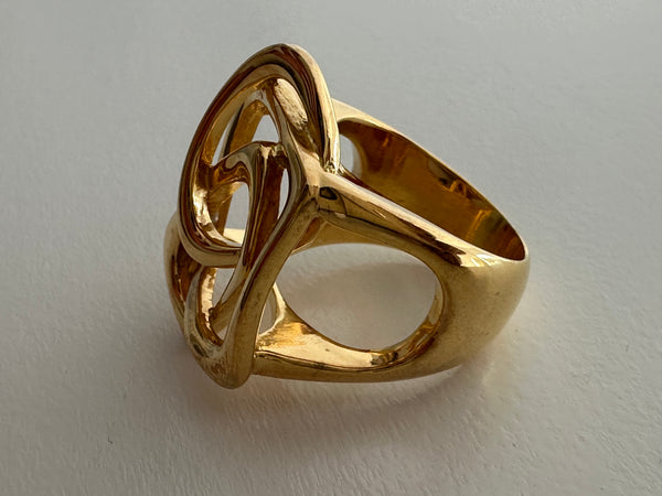 Bilbao Three Angular Loop Ring (Gold Plated)