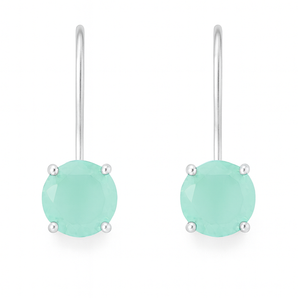 Aurora Ice Drop Earrings Aqua Chalcedony