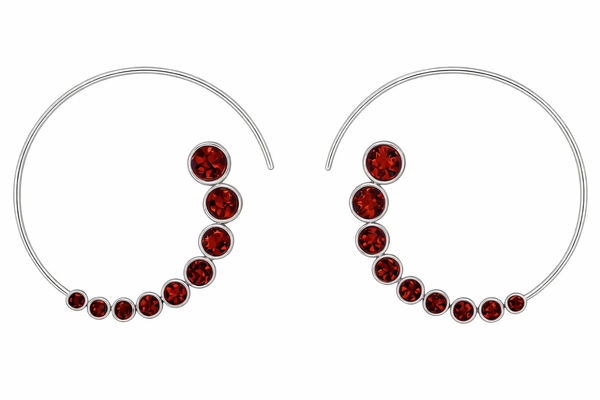 Jaipuri Ten Stone Swirl Garnet