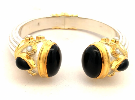 Gold Plated Rani Two Cobblestone Earrings White Moonstone