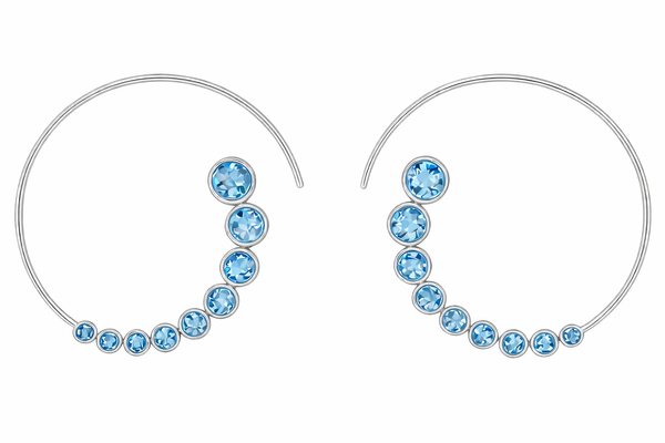 Jaipuri Ten Stone Swirl Blue Topaz