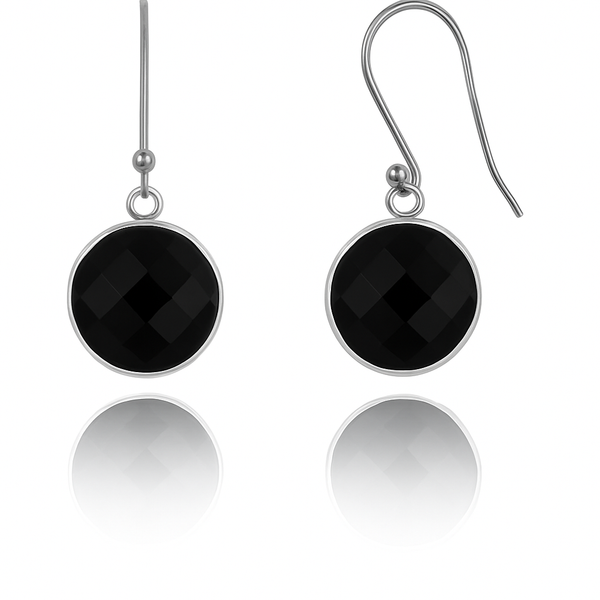 Medium Hanging Puntino Earrings Black Onyx