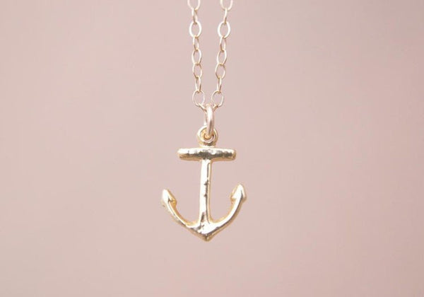 14Kt Gold filled Chain, with Gold Vermeil Anchor Pendant