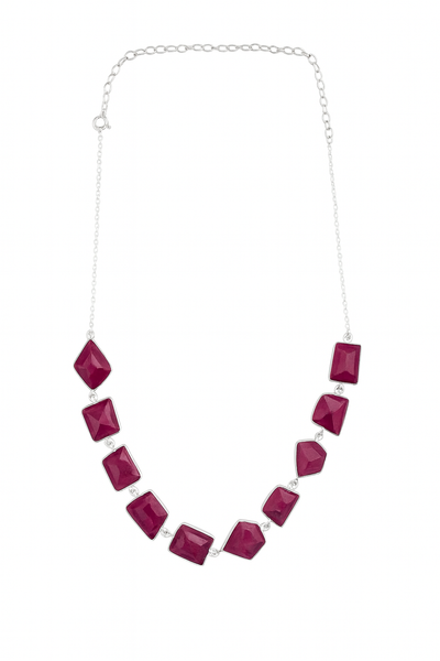 Iceland Glacial Horizon Necklace - Rough Cut Ruby