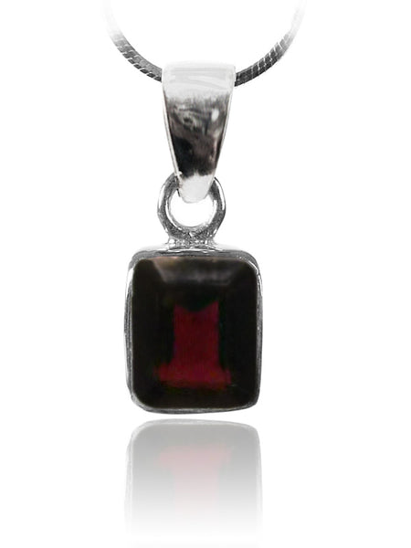 Small Rectangular Pendant Garnet