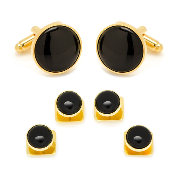 Gold and Onyx Stud Set