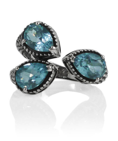 Dragon Foot Ring Blue Topaz Size 7