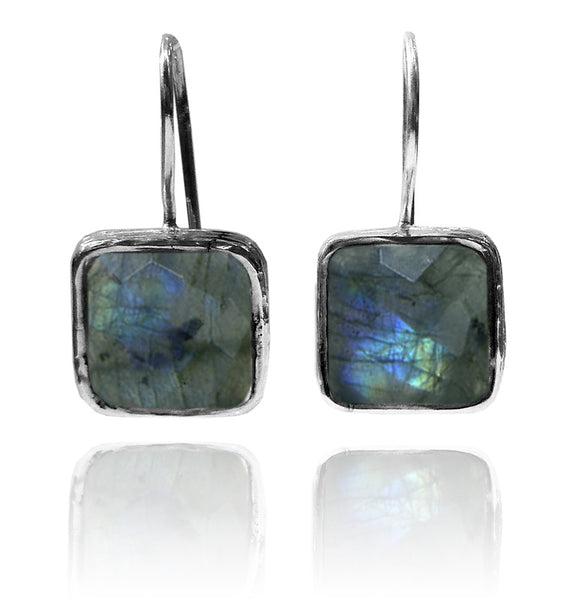 Capri Large Square Earrings Labradorite