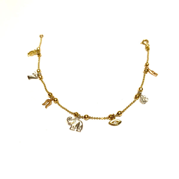 14k Gold Lucky Charm Bracelet