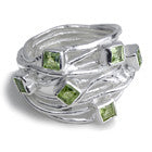 Geometric Stone Set in Wire Twist (Peridot)
