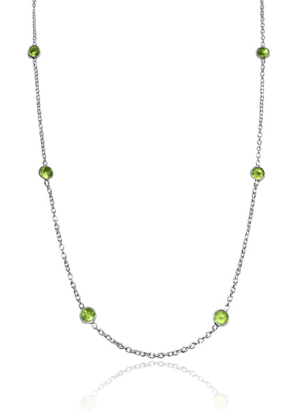 Tiny Kathak 7 Stone Necklace Peridot