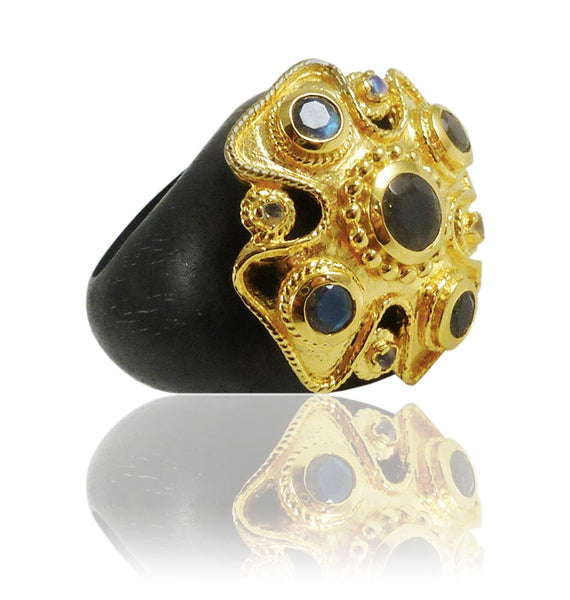 Spanish Cross Ring Labradorite 8