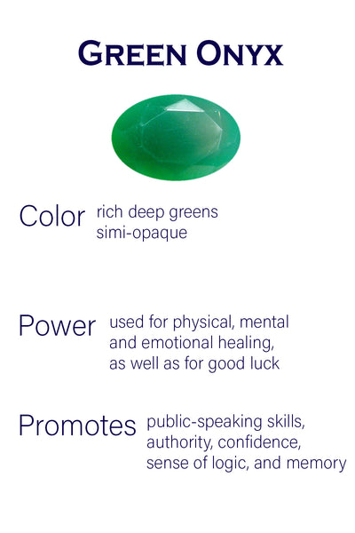 Geometric 5 Stone Drops Green Onyx